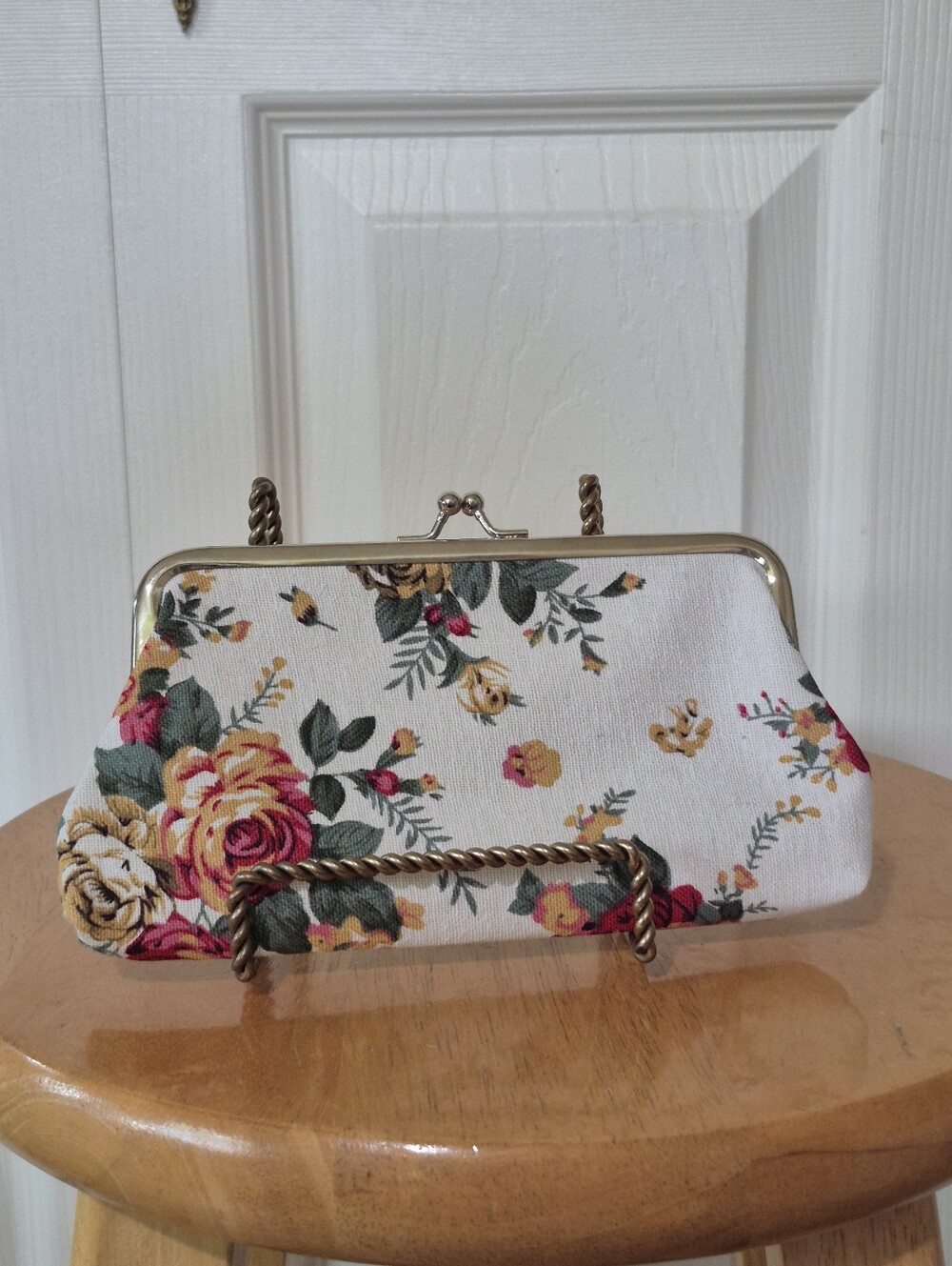 Floral rose coin purse kisslock - Picture 2 of 5